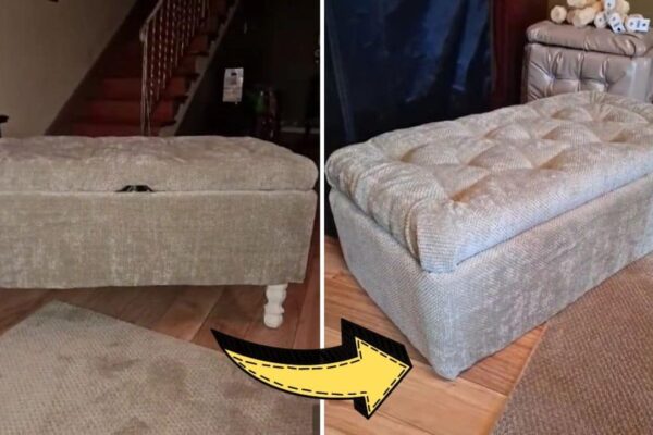 Finished Easy DIY Tufted Storage Bench, a completed DIY project
