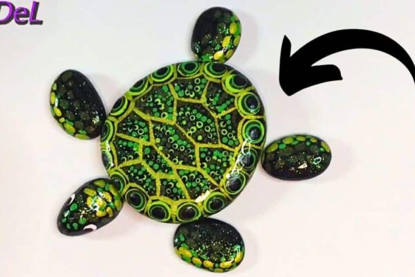 Finished Easy DIY Turtle Rock Painting, a completed DIY project