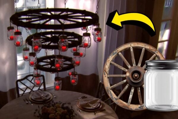 Finished Easy DIY Wagon Wheel Chandelier, a completed DIY project