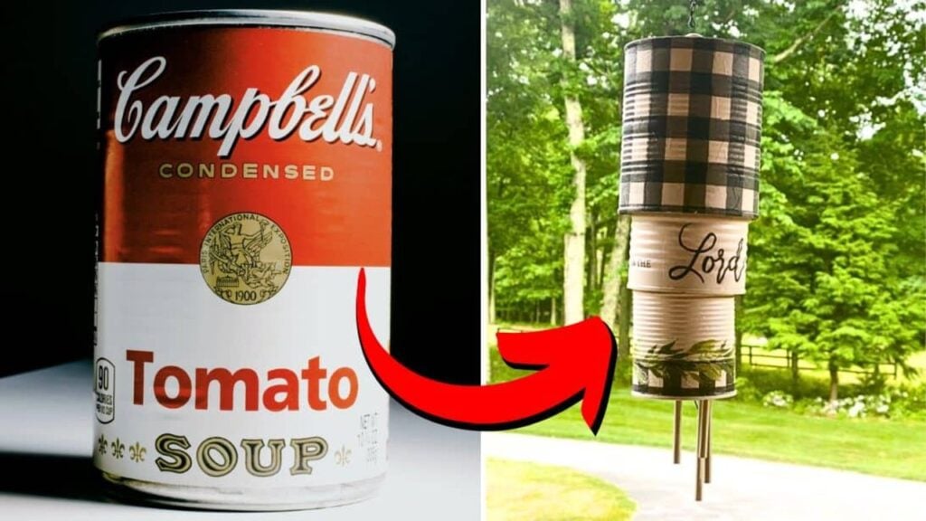 DIY Wind Chime from Old Soup Cans, homemade and freshly served