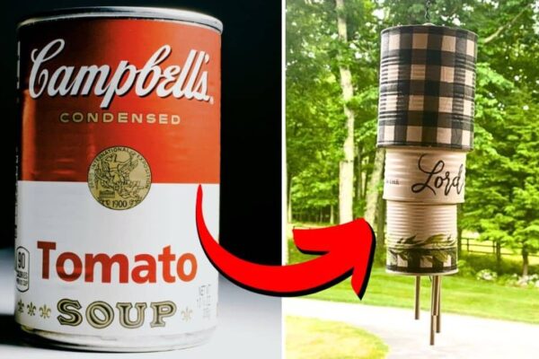 DIY Wind Chime from Old Soup Cans, homemade and freshly served