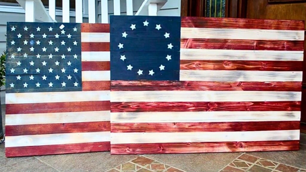 Finished DIY Wooden American Flag, a completed DIY project