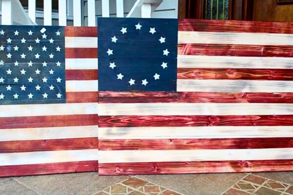 Finished DIY Wooden American Flag, a completed DIY project