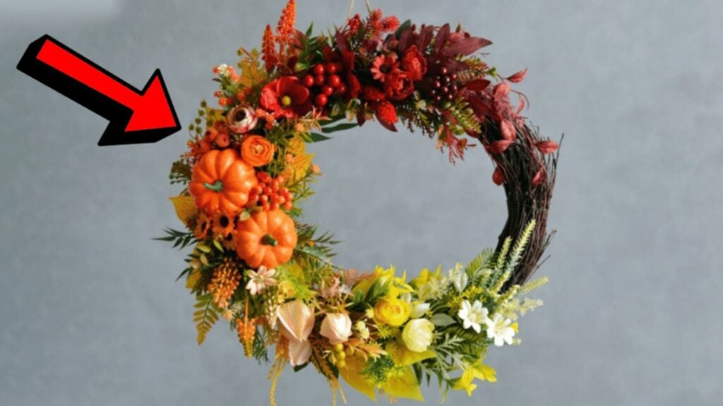 Finished DIY Thanksgiving Wreath, a completed DIY project