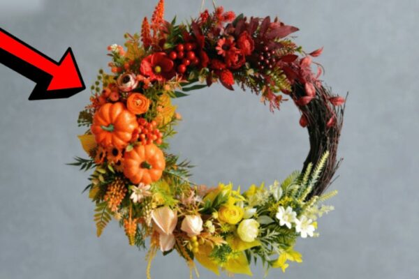 Finished DIY Thanksgiving Wreath, a completed DIY project