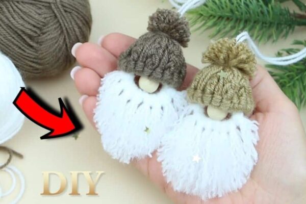 Finished DIY Yarn Hat Gnome, a completed DIY project