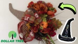 Easy Dollar Tree Cornucopia Wreath, homemade and freshly served