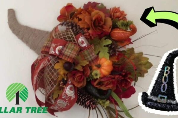 Easy Dollar Tree Cornucopia Wreath, homemade and freshly served