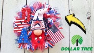 Finished a Sweet Dollar Tree DIY Patriotic Ruffle Wreath, a completed DIY project