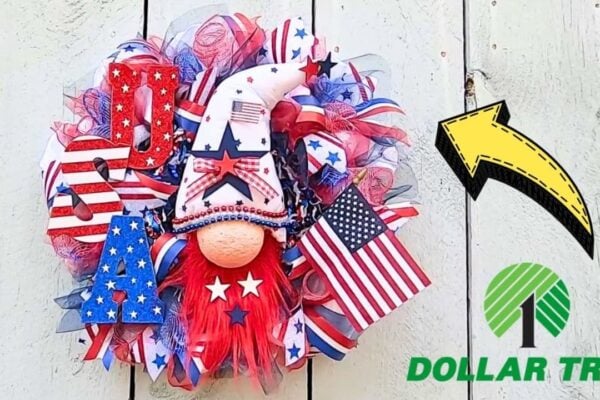 Finished a Sweet Dollar Tree DIY Patriotic Ruffle Wreath, a completed DIY project