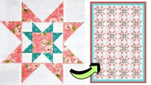 Finished Easy Double Sawtooth Star Quilt Block (with Free Pattern), a completed DIY project
