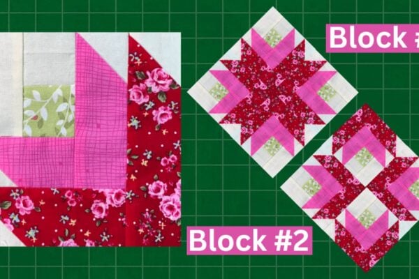 Finished Easy Double Tulip Quilt Block, a completed DIY project
