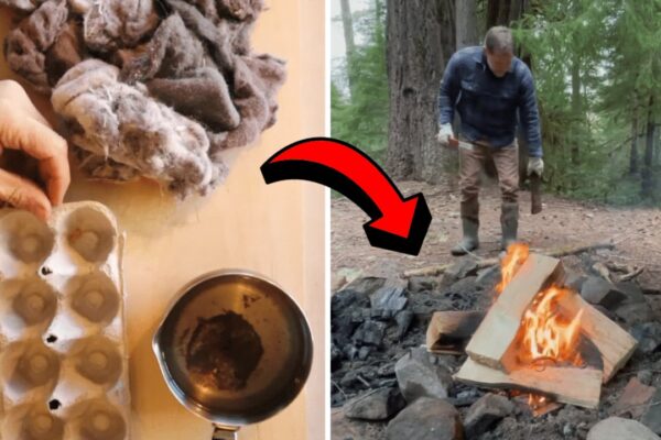 a Fire Starter Using Dryer Lint, homemade and freshly served