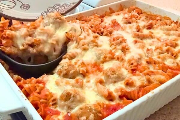 Easy 5-Ingredient Dump and Go Meatball Casserole, homemade and freshly served
