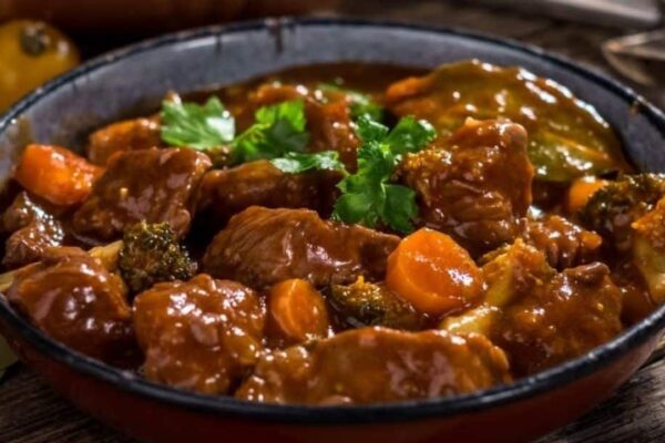 Easy Dutch Oven Beef Stew, homemade and freshly served