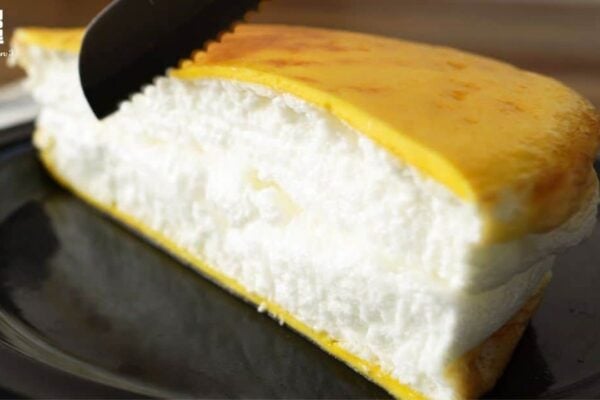 Easy Egg Cloud Cake, homemade and freshly served