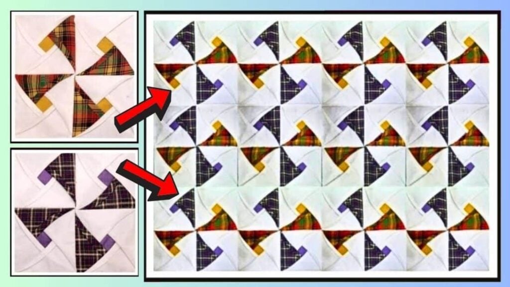 Finished Fabric Folding Quilt Block, a completed DIY project