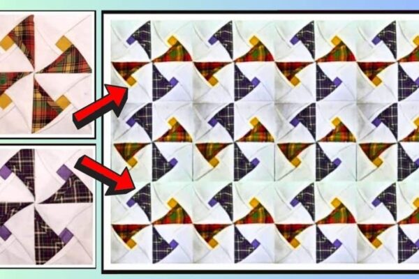 Finished Fabric Folding Quilt Block, a completed DIY project