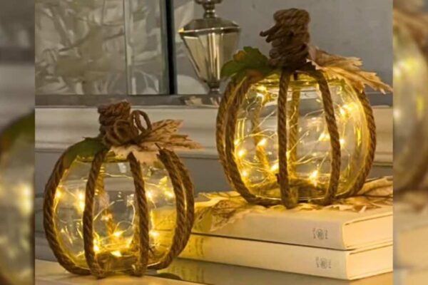 Finished TikTok DIY Pumpkin Lantern Décor, a completed DIY project