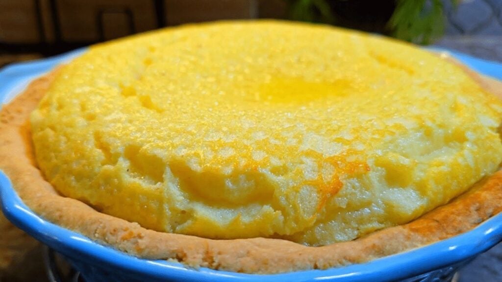 Easy Flaky Buttermilk Pie, homemade and freshly served