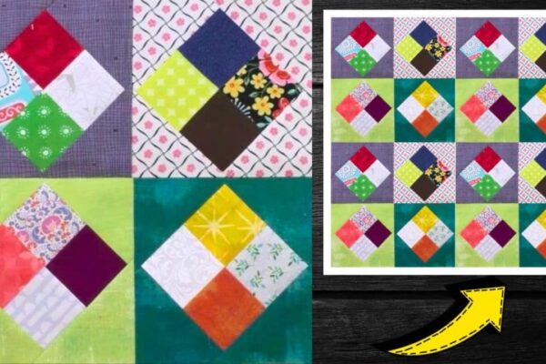 Finished a Floating 4-Patch Quilt Block, a completed DIY project