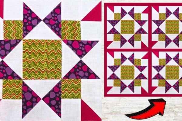 Finished Easy Flower Garden Quilt Block, a completed DIY project