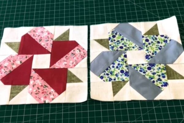 Finished Easy Flower Quilt Block, a completed DIY project