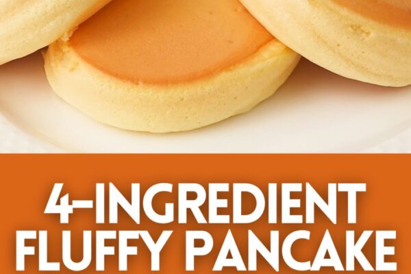 Easy 4-Ingredient Fluffy Pancake, homemade and freshly served