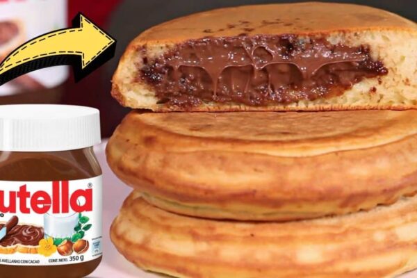Delicious & Fluffy Nutella Pancakes, homemade and freshly served