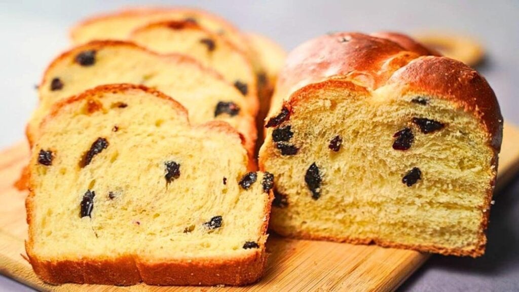 Easy-to-Make Fluffy Raisin Bread, homemade and freshly served