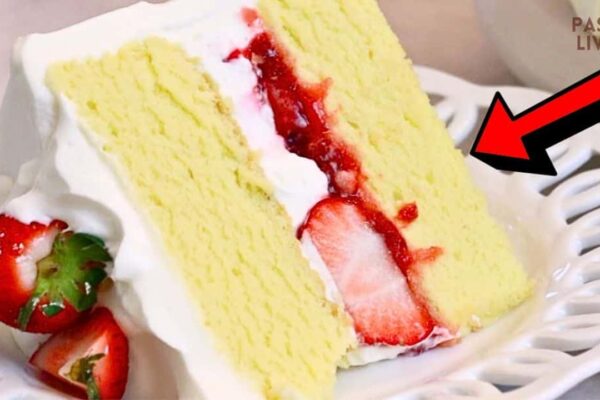 Easy & Fluffy Strawberry Cream Chiffon Cake, homemade and freshly served