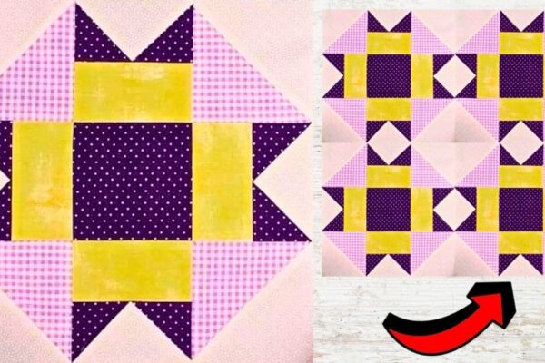 Easy Folded Corners Quilt Block, homemade and freshly served