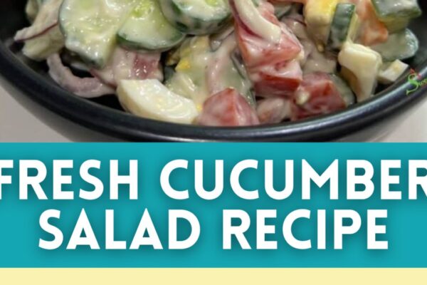 Easy Fresh Cucumber Salad, homemade and freshly served
