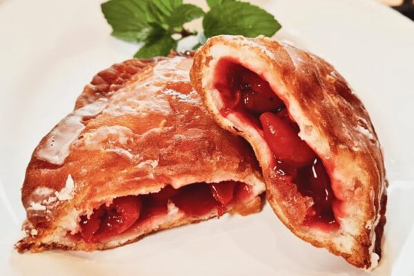 Fried Cherry Pies Using Canned Biscuits, homemade and freshly served
