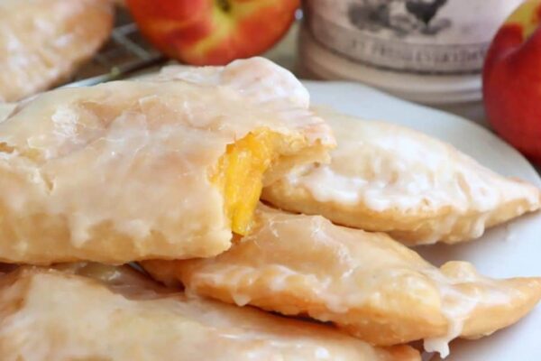 Easy Fried Peach Pies, homemade and freshly served