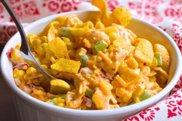 Easy Frito Corn Salad, homemade and freshly served
