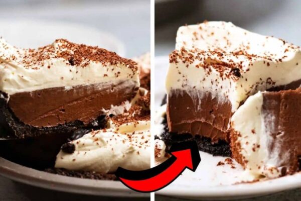 Easy-to-Make Frozen Chocolate Pudding Pie, homemade and freshly served