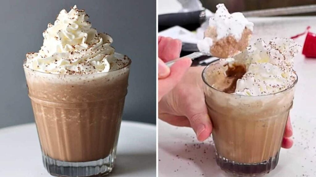 Easy 7-Minute Frozen Hot Chocolate, homemade and freshly served