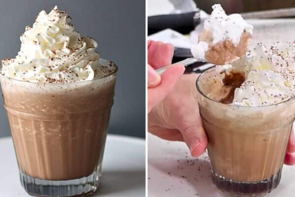 Easy 7-Minute Frozen Hot Chocolate, homemade and freshly served