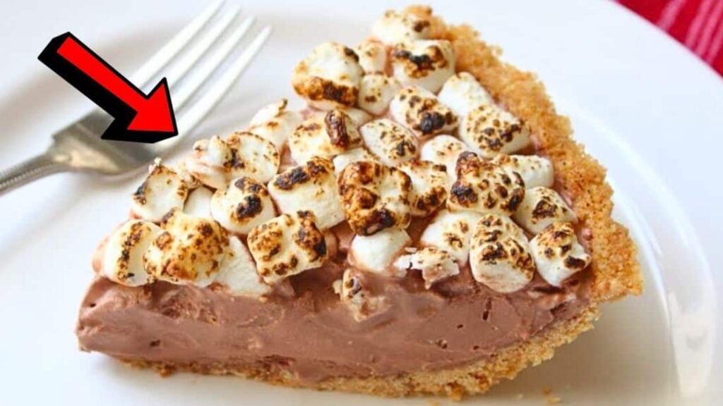 Easy 5-Ingredient Frozen S’more Ice Cream Pie, homemade and freshly served