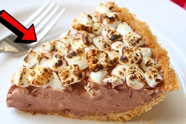 Easy 5-Ingredient Frozen S’more Ice Cream Pie, homemade and freshly served