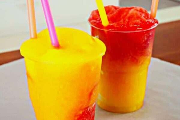 3-Ingredient Ombre Fruit Slushies, homemade and freshly served
