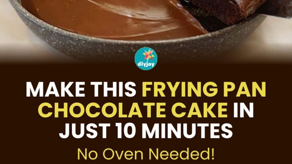 10-Minute Frying Pan Chocolate Cake, homemade and freshly served