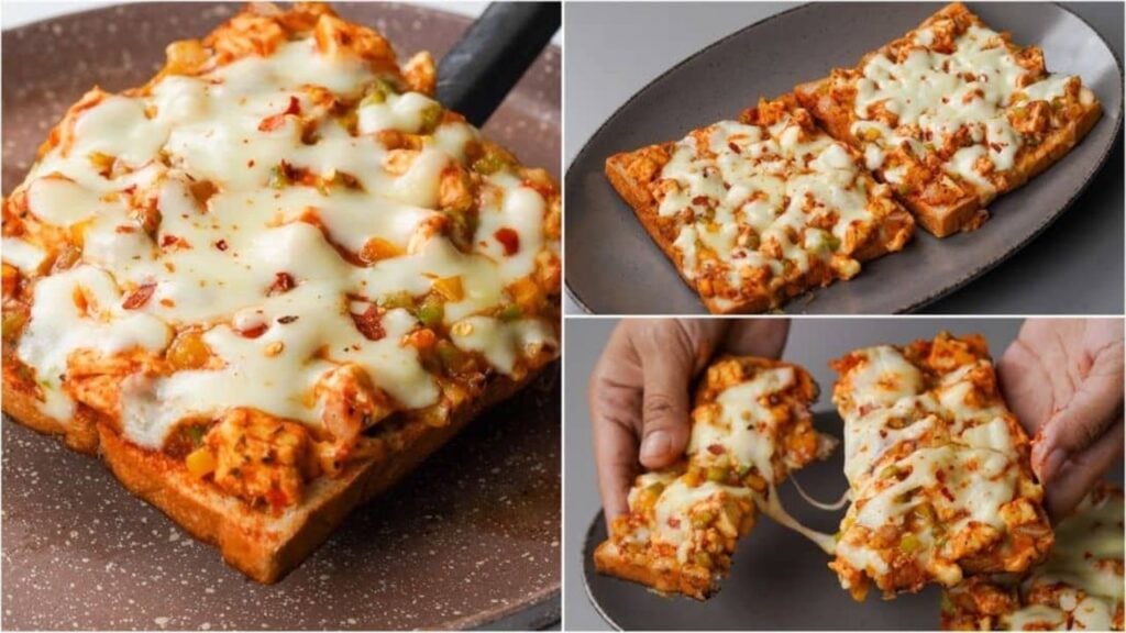 Easy 5-Minute Frying Pan Pizza Bread, homemade and freshly served