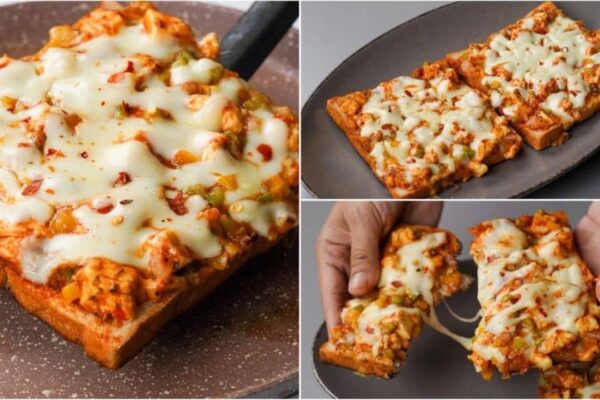 Easy 5-Minute Frying Pan Pizza Bread, homemade and freshly served