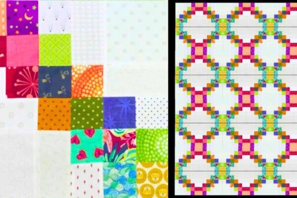 Finished Beginner-Friendly Garden Path Quilt Block, a completed DIY project