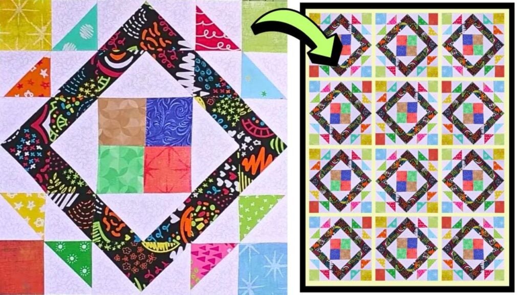 Finished Easy Garden Path Quilt Block (with Free Pattern), a completed DIY project