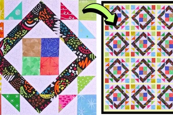 Finished Easy Garden Path Quilt Block (with Free Pattern), a completed DIY project
