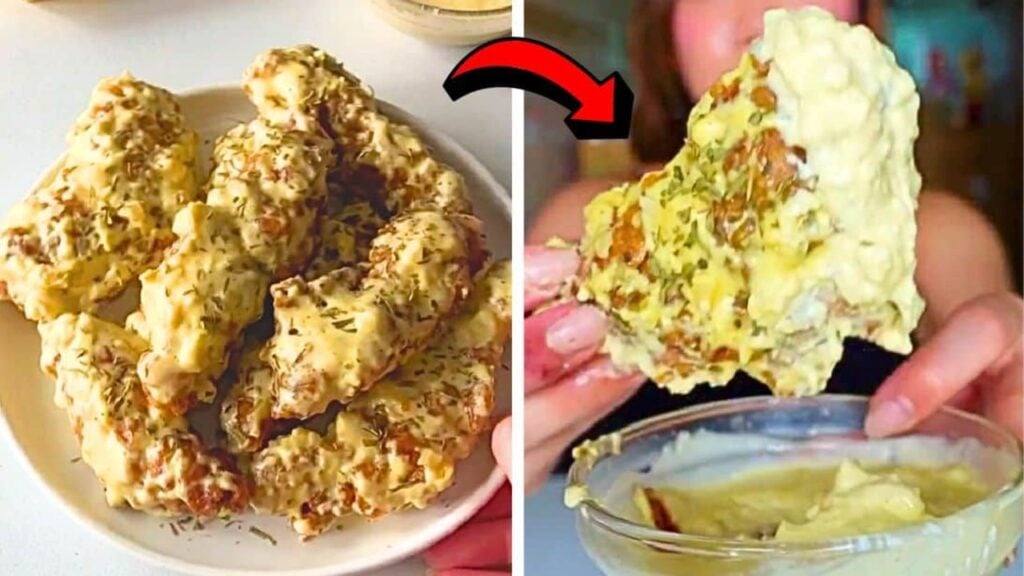Easy Garlic Cheese Chicken Tenders, homemade and freshly served