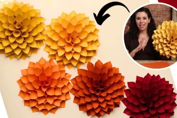 Finished Giant DIY Paper Dahlia Flowers, a completed DIY project